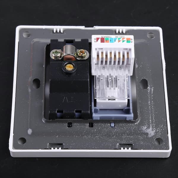 RJ45 Netværksadapter+TV Antenne Koaksial Vægmontering Udgangs Faceplate Panel Stik