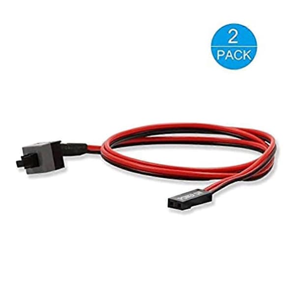 Computer Host Switch Line Reset Kabel On/Off Trykknap 2 Pin med 2 Pakker