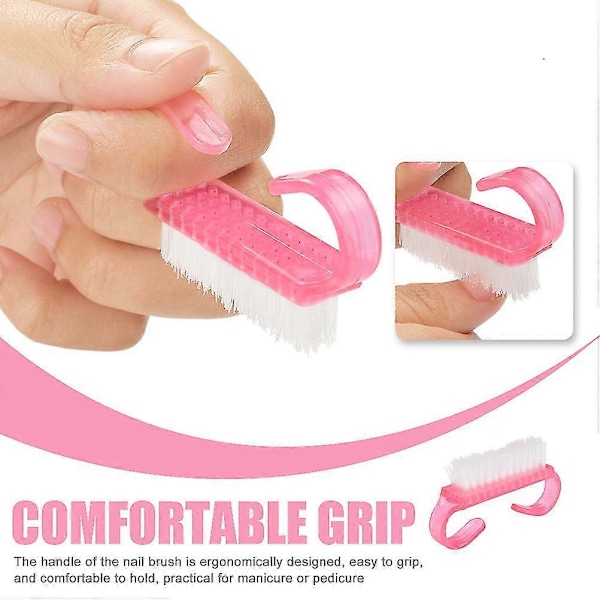 12 stk. Neglebørste Håndgreb Neglebørste Neglerensebørster Manicure Rensebørster