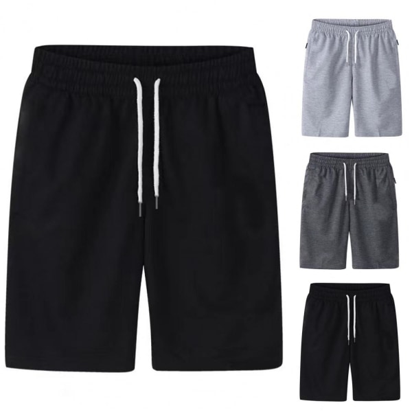 Cargo Shorts Elastisk midja Tunn Lös ficka Dragsko Cargo Shorts Dark Gray M