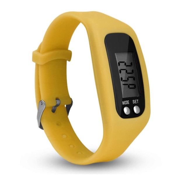 Vuxna Barn Smart Stegräkning Aktivitetsspårare Fitness Sportklocka Armband Watch Presenter Yellow