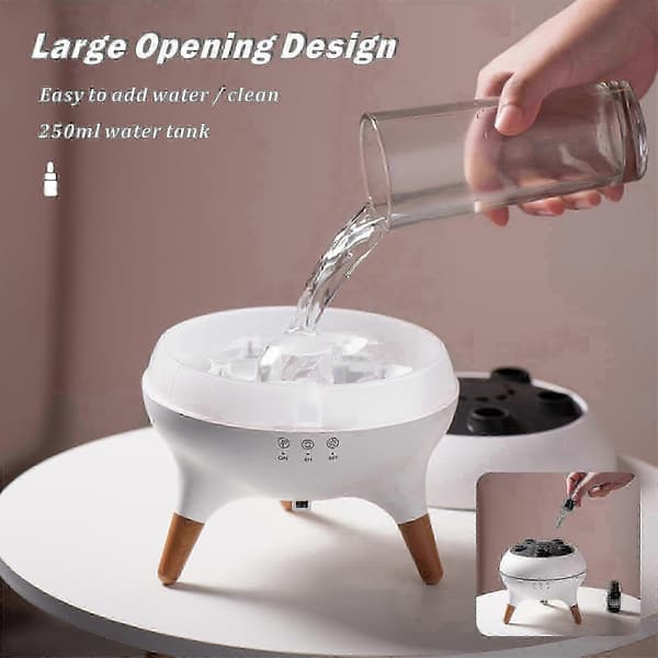 Dansende Maneter Eterisk Olje Diffuser, Unik Manet Aromaterapi Luftfukter med 7 LED-farger, Fjernkontroll for Soverom Kontor