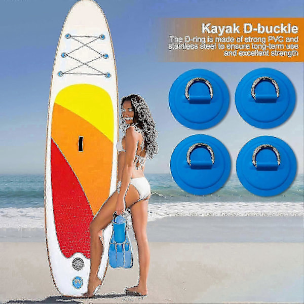 4st D-ring Patch För Uppblåsbar Båt Kajak Sup Cirkulär D-ring Pad Rostfritt Stål D-ring Spänne Pvc Patch Paddleboard Kanot Rafting Tillbehör b Db E