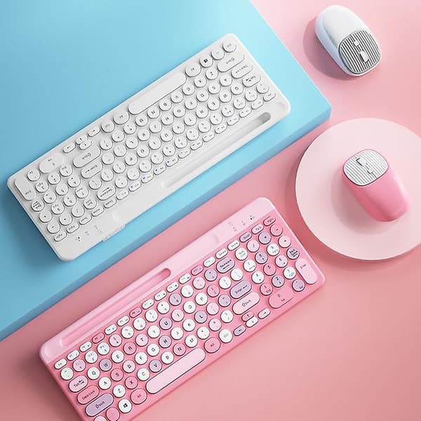 Oppladbart trådløst Bluetooth-tastatur og mussett Mute Laptop Stasjonær datamaskin Apple Ipad Android Universal