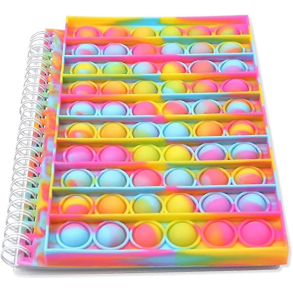 Pop Anteckningsbok, Pop Bubble Fidget Anteckningsbok Pop Fidget Leksaker Anteckningsbok för att Lindra Stress, Silikon Bubblor Anti-Ångest Fidget Perfekt för Vuxna. (Tie dye)