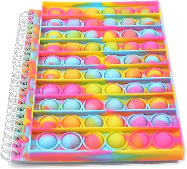 Pop Notesbog, Pop Bubble Fidget Notesbog Pop Fidget Legetøj Notesbog til at lindre stress, Silikone Bobler Anti-Angst Fidget Perfekt til voksne. (Tie dye)