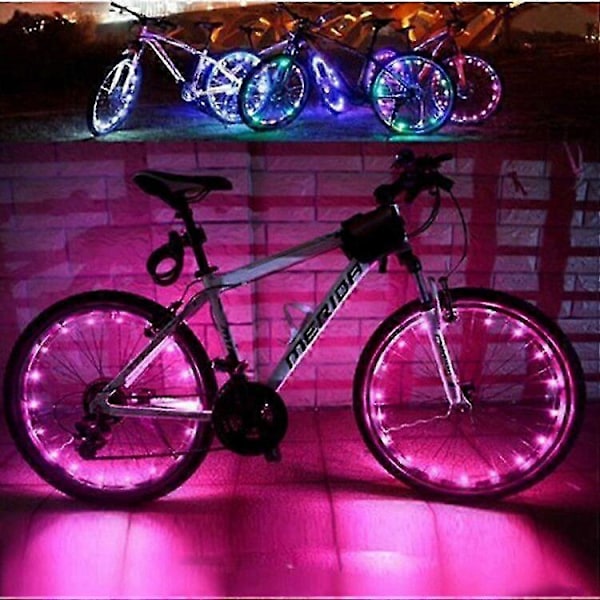 USB Oppladbare Sykkel LED Hjullys, MTB Kobbertråd Lyslenke, Vanntett Batterikasse (Hvit)