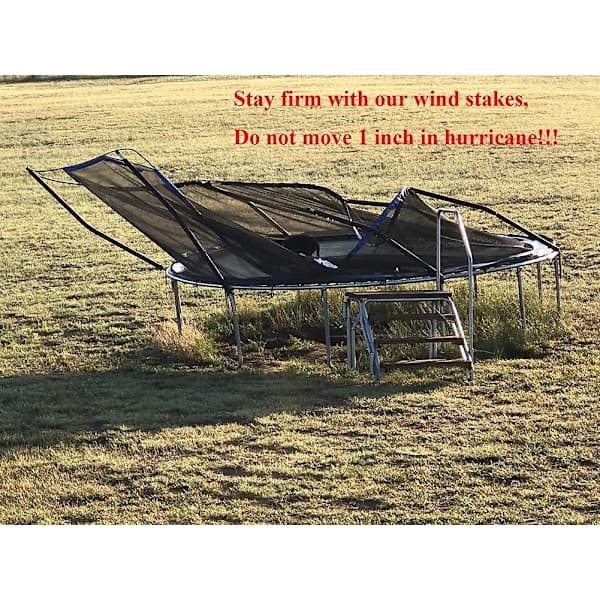 Sett med 8 Trampoline Vindankere — Kraftige U-formede Spisse Jordspyd (Galvanisert Stål) — Su.