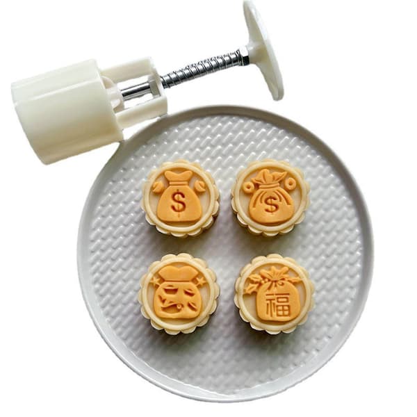 Plast Mooncake Stempler Velsignelse Pose Form Mooncake Form Festival Håndpresse