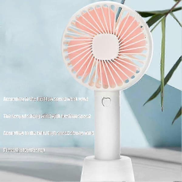 Mini Håndholdt Køleventilator Luftkøler USB Genopladelig Med 1200 Mah Batterier White