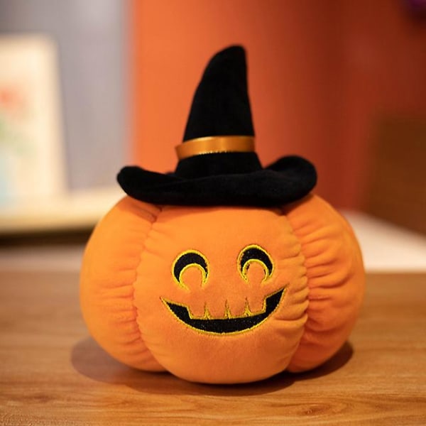 Jwl-hot Rea Simulering Pumpa Jul Halloween Presentleksaker Plyschkudde Plyschkudde Docka Mini Pumpaleksak för barn Heminredning black hat smile 20cm