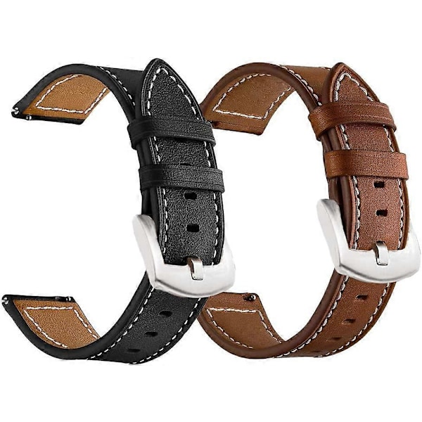 Kompatibel med Samsung Galaxy Watch 4 Classic 42mm 46mm Armband, (Large) 20mm Läderarmband Kompatibel med Samsung Galaxy Watch 4 40mm 44mm Armband/A