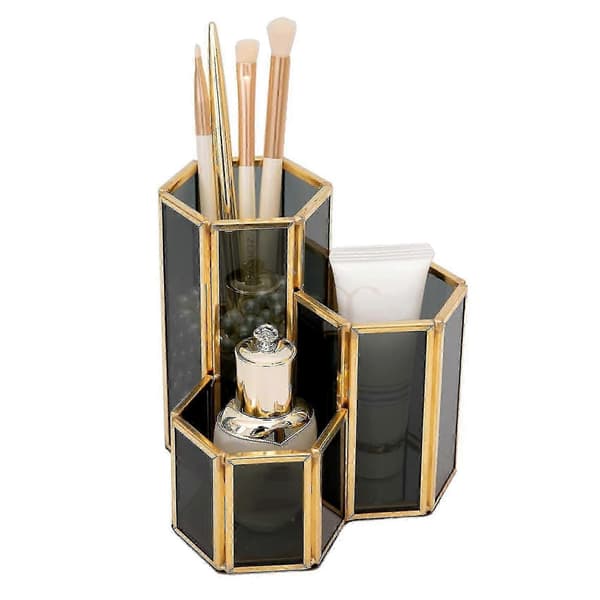 Makeupbørste H 3 Slots Glas Makeupbørste H Display Izer Hjem Dekorativ Pen Blyant