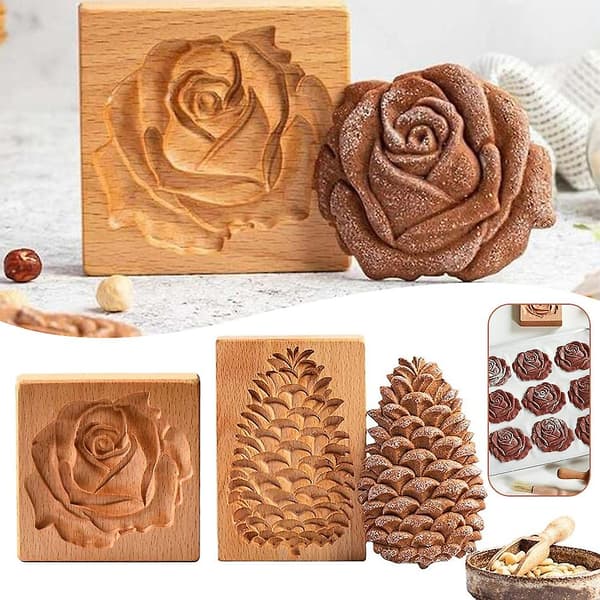 Ros-/Kotteformad Träform för Kakor Choklad Isbitar Form Inflyttningspresent Red Rose