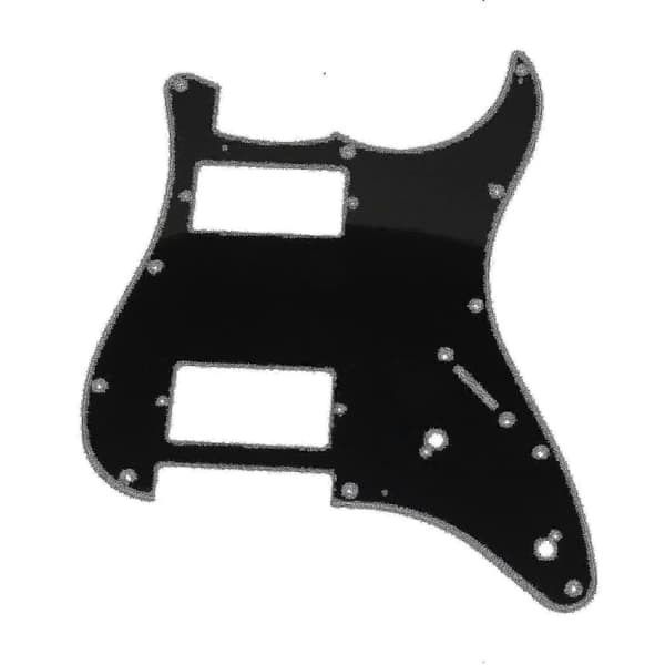 6 x Sort 3-lags 11-hullers ABS Guitar Pickguard Scratchplate til HH 2 Humbucker