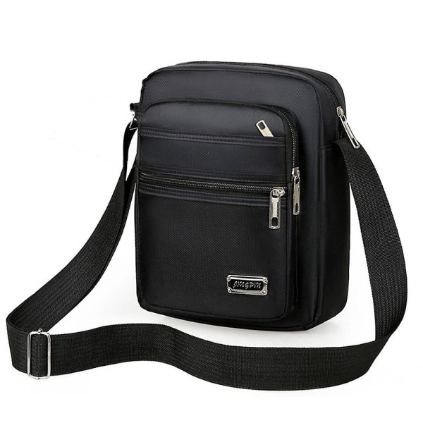 Messenger-väska med stor kapacitet för män Crossbody-axelväskor Handväska Sling Pack Resväska för arbete Företagskontor Skolpresenter Black