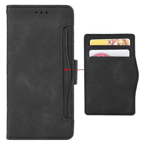 Kompatibelt Skal för Xiaomi Redmi Note 13 5G Slim-Fit PU Läder Telefonställ Plånboksfodral Black
