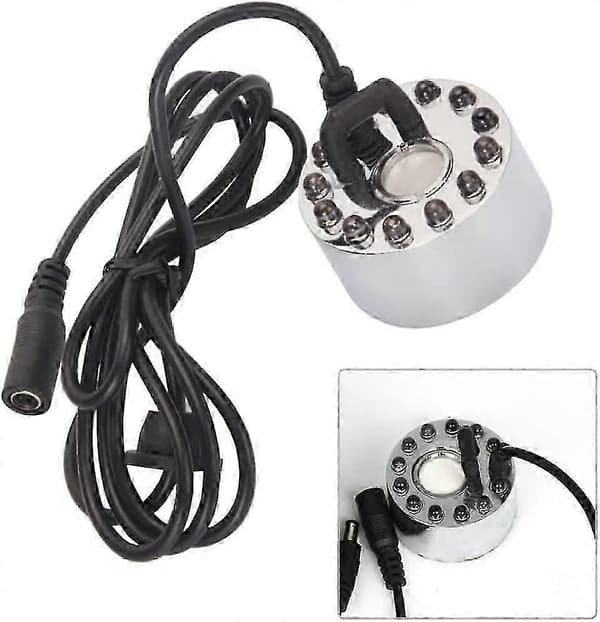 Mini Mist Maker Fogger 12 Led Ultraljud Mist Maker Vattenfontän Damm Dimmaskin 24v Atomizer