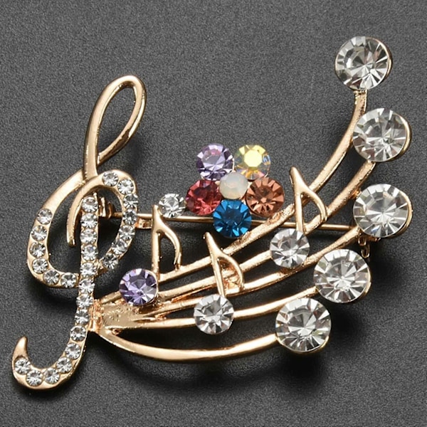 Nyhet Musikbrosch Elegant Stil Med Strass Diskantklav Nål Broscher För Damer-haoyi
