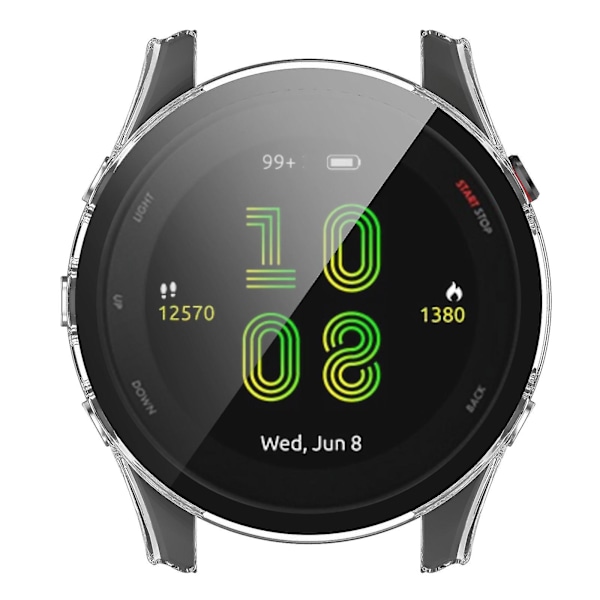 Skyddande skal för Garmin Forerunner 255 - Hård PC med härdat glas för att skydda mot repor och fall
