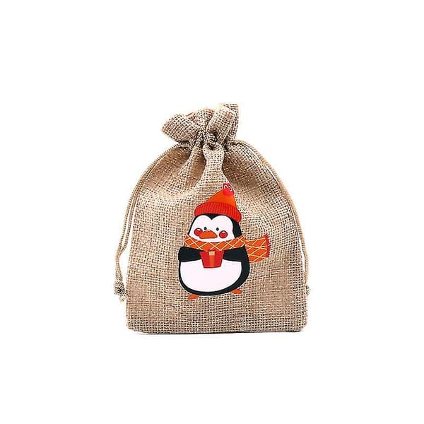 Julklappspåsar 14 cm Jutesäckar med dragsko för godis kakor presenter julklappsförpackning