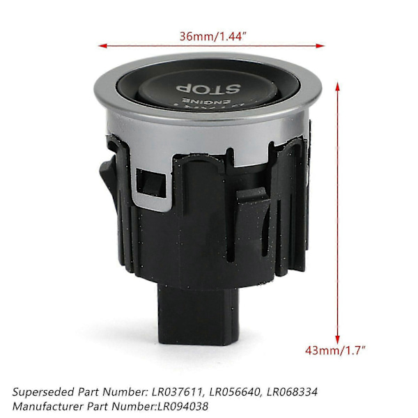 LR094038 Tændingsstop Startknap Kontakt Til Land Rover Range Rover Sport Evoque Discovery Sport LR056640 LR068334
