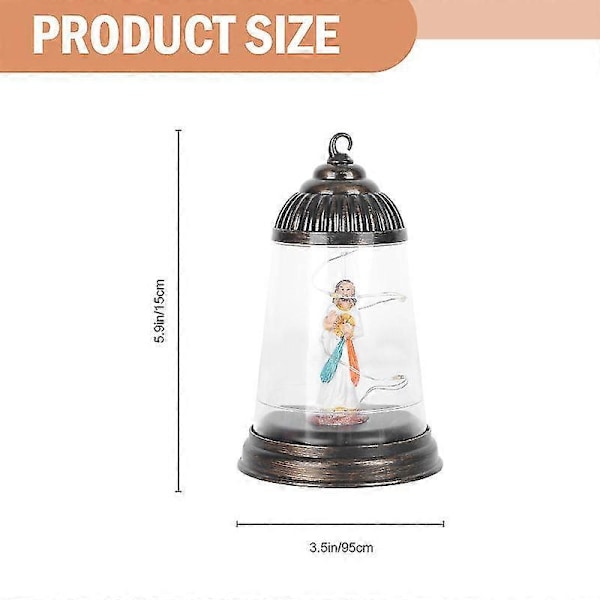 1 stk. Lysende Julevindlampe Jesus-formet Julelampe