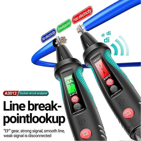 Digital Display Socket Circuit Detector Profesjonell Lekkasjetestpenn for Hjem Husholdningsledning US plug