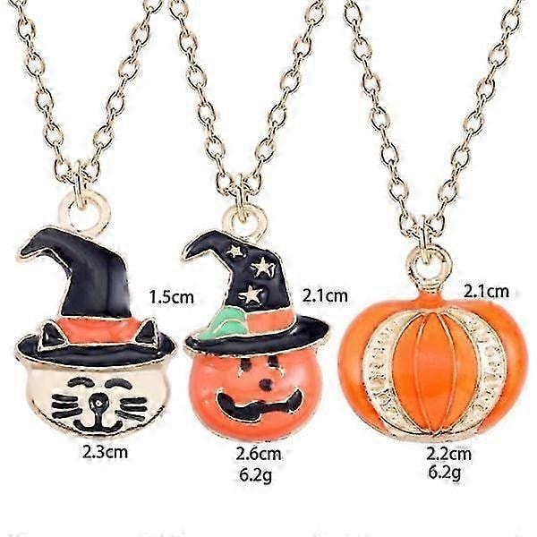 3 kpl Kurpitsahattu Riipus Halloween Kaulakoru