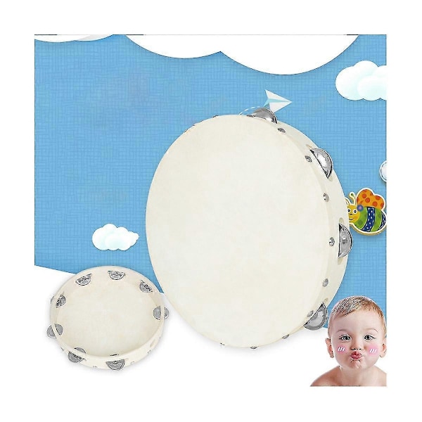 Olf Percussion Instrument 10-tommer Hånd Tamburin Imitation Fåreskind Håndtromme Tidlig Uddannelseslegetøj