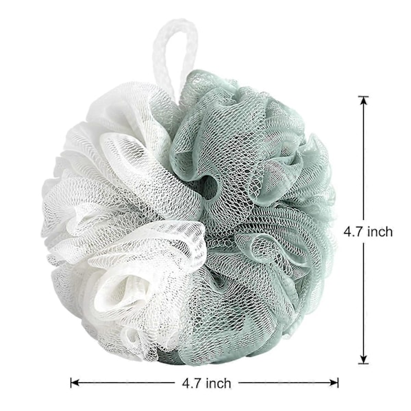 Badsvampar Dusch Loofahs, Mjuk Nät Kroppsskrubb Svampboll, Hållbar Mesh Pouf Bad Loofah Svamp Kroppstvätt Puff, 4-pack (4 förpackningar, 4)