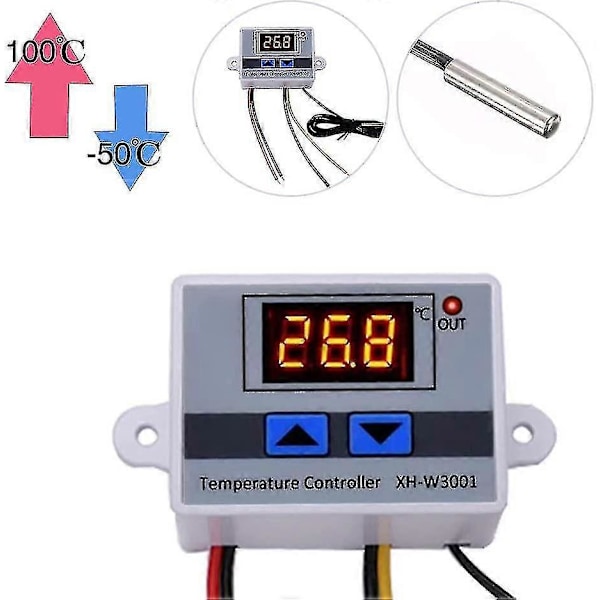LED Digital Temperaturstyringsmodul Programmerbar Køletermostat (12V 10A 120W)