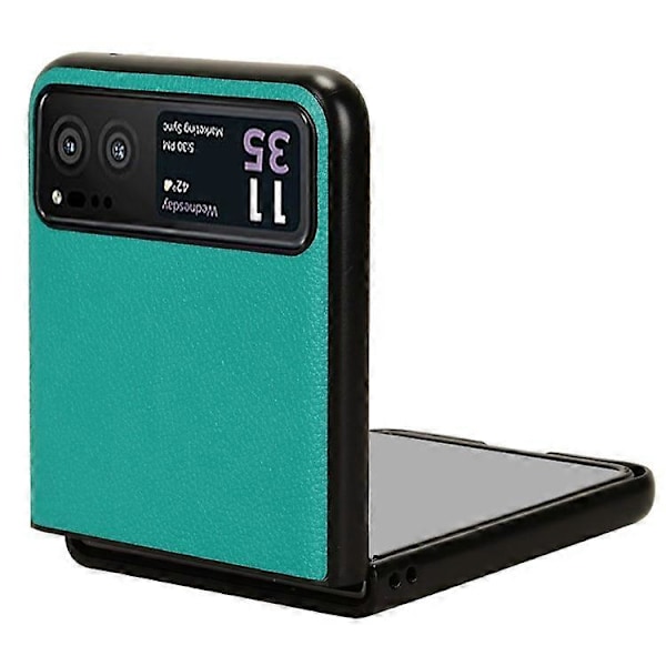 Kompatibelt för Motorola Razr 40 5G PU Läder+PC Kortplats Skal Litchi Textur Stöttåligt Mobilskal Green