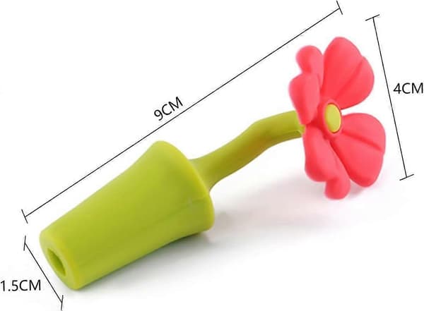 Set med 4 korkar, Silikon, 1,5 cm, Grön