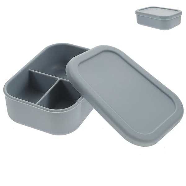 Färskhållande Förseglad Låda Rektangulär Matbehållare För Resor Picknick Vardagsbruk 720ml Blå Silikon Läcksäker 1st