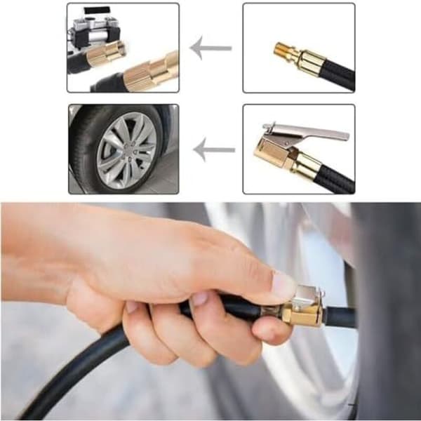 2 st Däckpumpadapter Förlängningsventil Motorcykel Cykel Förlängningspump Bil Däckuppblåsningsslang för Alla.