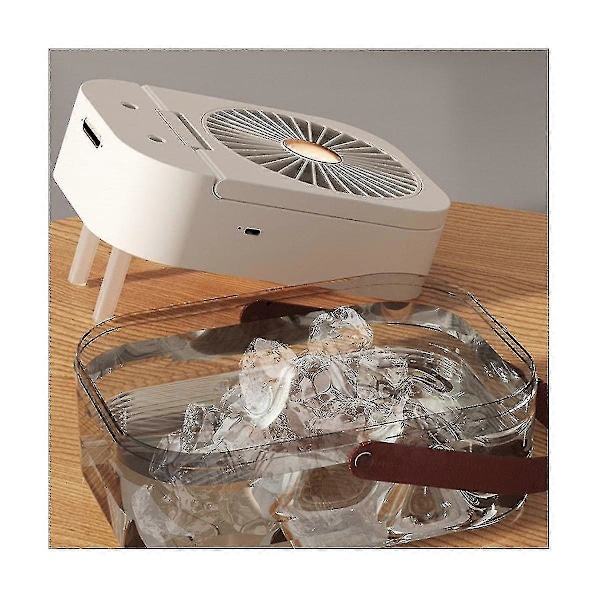 Ventilator Luftfugter Bærbar Ventilator Luftkøler Luftfugter USB Ventilator Bordventilator Med Natlys Til Sommer