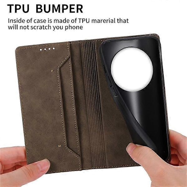 DF-05 Yhteensopiva Xiaomi Redmi 14C 4G Lompakkokotelo RFID PU Nahkainen Puhelinkuori Brown