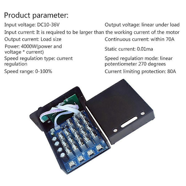 Motorvarvtalsregulator Digital Display DC Motor Kontrollbrytare Regulator 10-36V