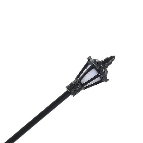 20 stk. Hvide Model Gadelamper Layout Lygtepæl Jernbane Tog Have Legeplads Landskab LED Lampe Belysning 1:150 Skala 65mm