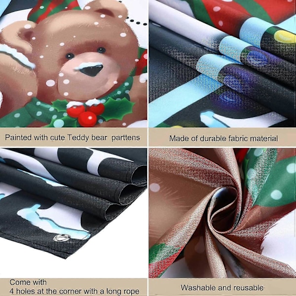 Christmas Velkommen Snømann Fotografering Dør Banner Bakgrunn Stoff Vinter Søt Utendørs Snømann Bakgrunn Christmas Snøfnugg Bakgrunn, 180 x 90 cm