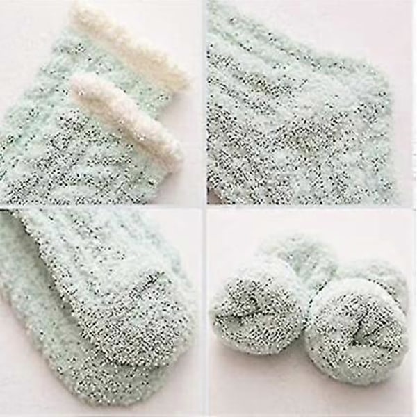 7 Par Fluffiga Strumpor Dam Mysiga Varma Tjocka Mjuka Fleece Bekväma