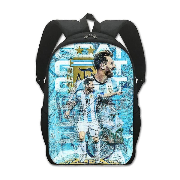 Ny Mr. Football World Cup Student Skolväska Messi Polyester Belastningsminskande ryggsäck med stor kapacitet style 9
