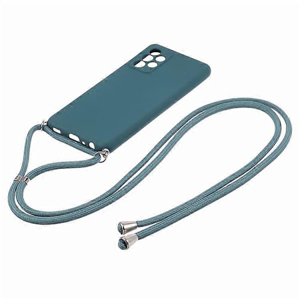 Kompatibelt Skal för Samsung Galaxy A52 4G / 5G / A52s 5G, Exakta Utskärningar, TPU-skydd med Långt Snöre Turquoise