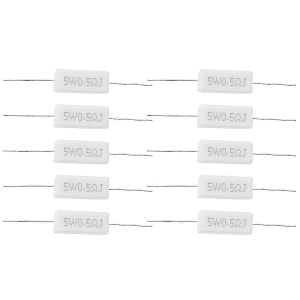 10 stk. Aksial Bly Keramisk Cement Modstand 0,5 Ohm 5W