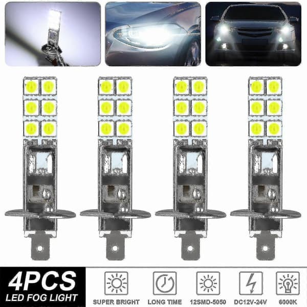 4 stk. H1 6000k Superhvite 80w LED-frontlyspærer Sett Tåkelys Kjørelys-HP