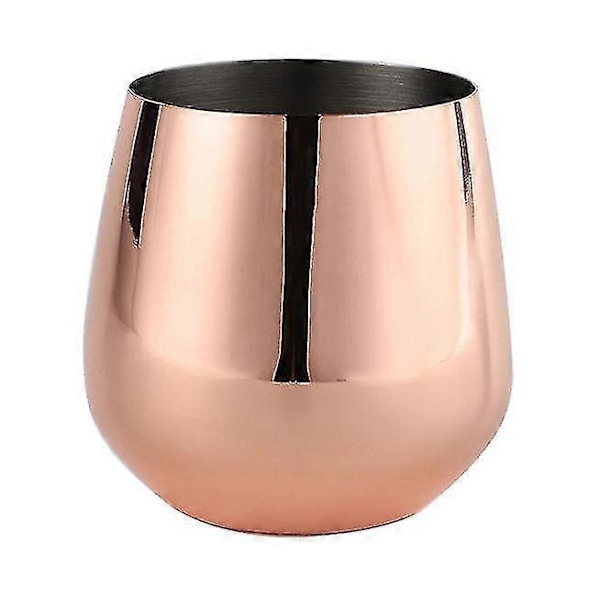 18oz Suuri Ruusukultainen Viinilasi Ruostumattomasta Teräksestä, Jalaton Metallinen Kuparilasi Juomiseen...