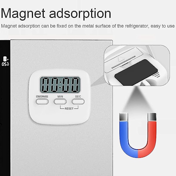 Elektronisk Køkken Timer, Magnetisk Køkken Timer, Digital Køkken Timer, Magnetisk Køkken