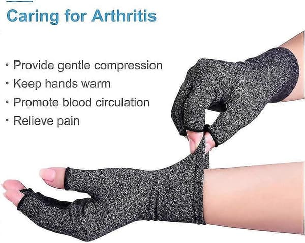 2 Par Arthritis Handsker Kompressionshandsker Fingerløse Handsker Til Smertelindring