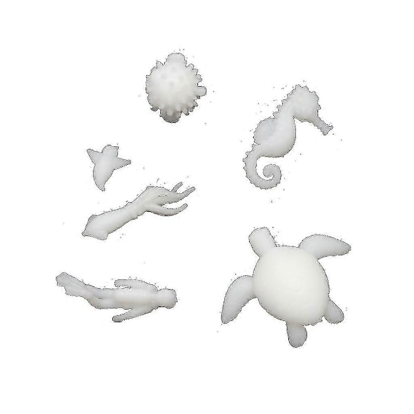 6x Skildpadde Blæksprutte Resin Form Fyld Mini Marine Modellering Materialer Diy Kunsthåndværk